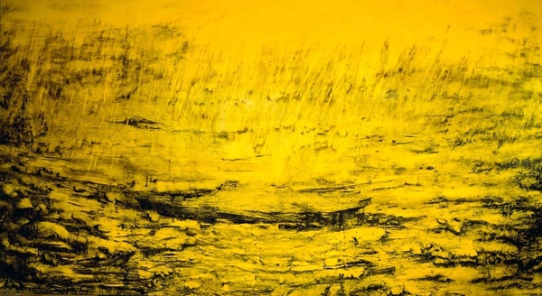 pluie jaune  technique mixte sur papier  205x380cm  1992.jpg